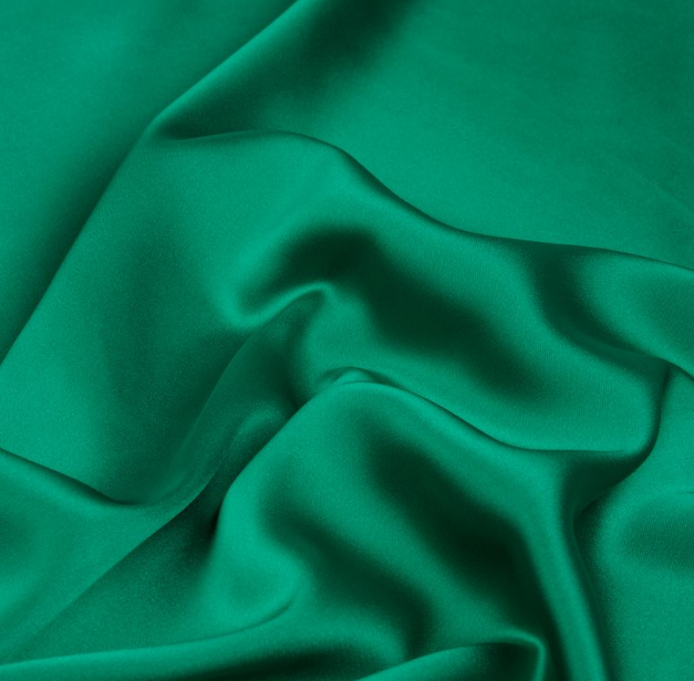 Ткань плательная Атлас стрейч Лаванда одн. бриллиантовый зеленый