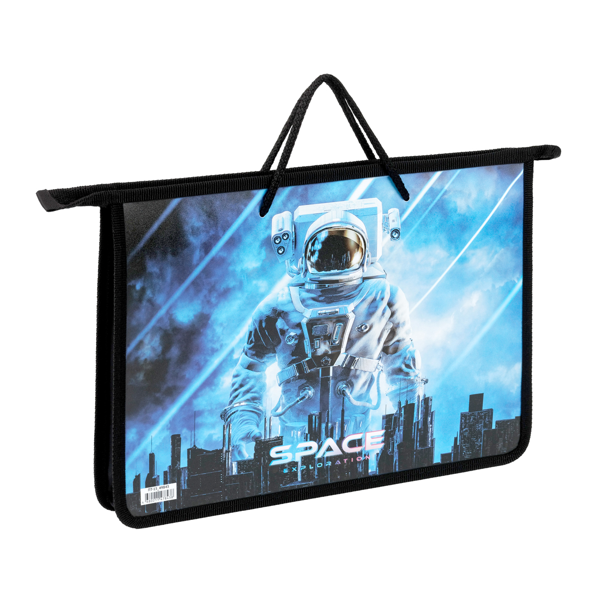 Папка с ручками А4 ArtSpace "Space", пластик, на молнии, 45мм