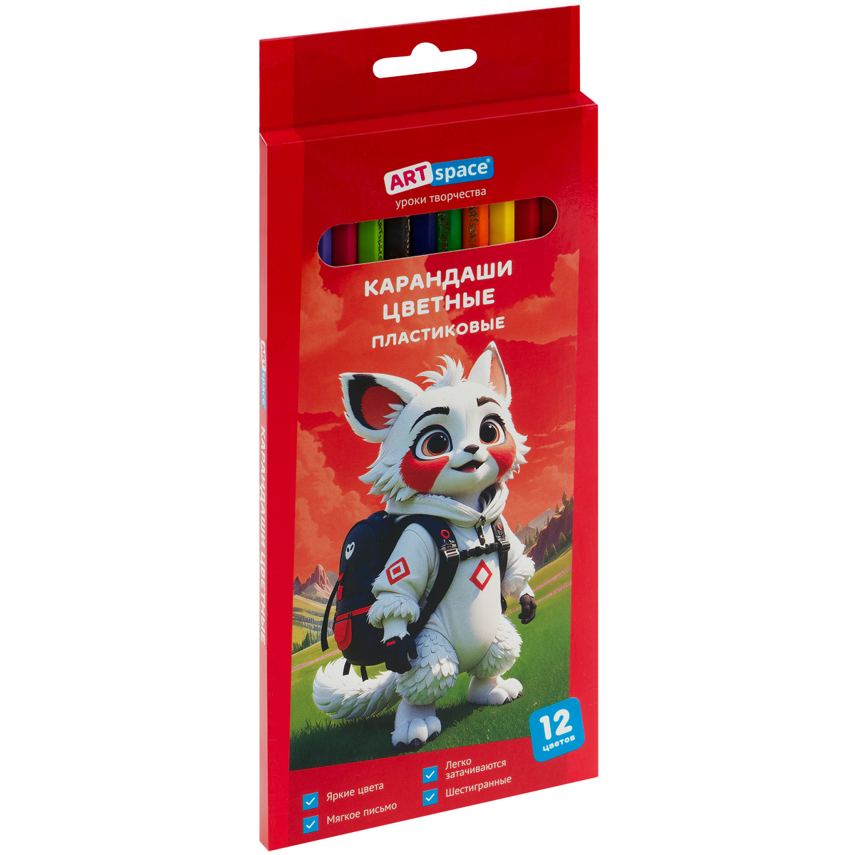Карандаши 12цв  пластиковые ArtSpace "Отважная команда" заточен., картон, европодвес