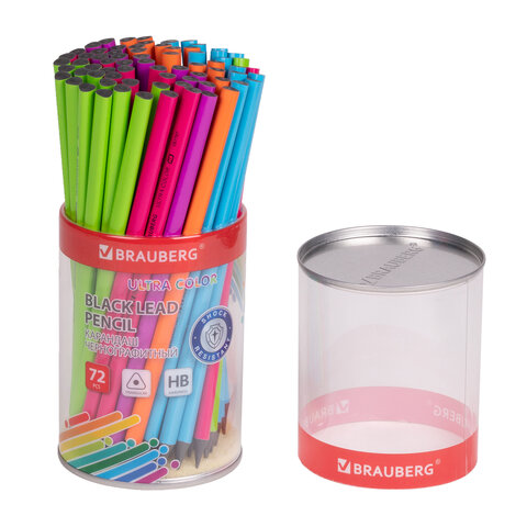 Карандаш чернографитный BRAUBERG "ULTRA COLOR", 1 шт., HB, пластиковый
