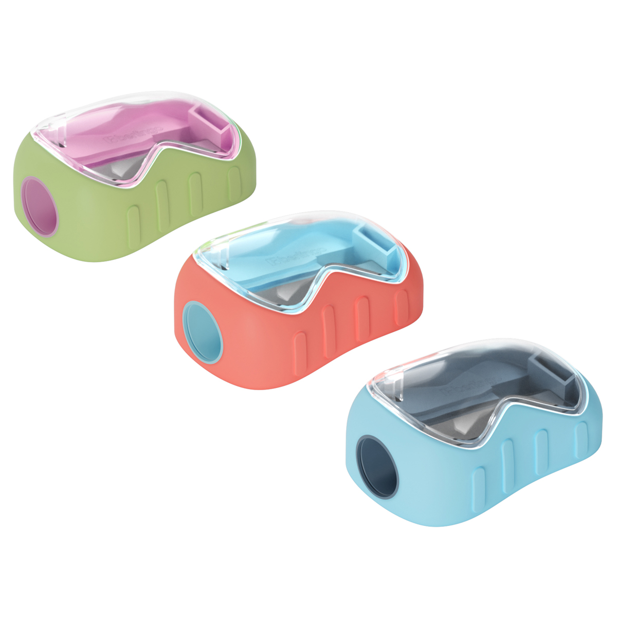 Точилка пластиковая Berlingo "Soft", 1 отверстие, контейнер, ассорти, туба