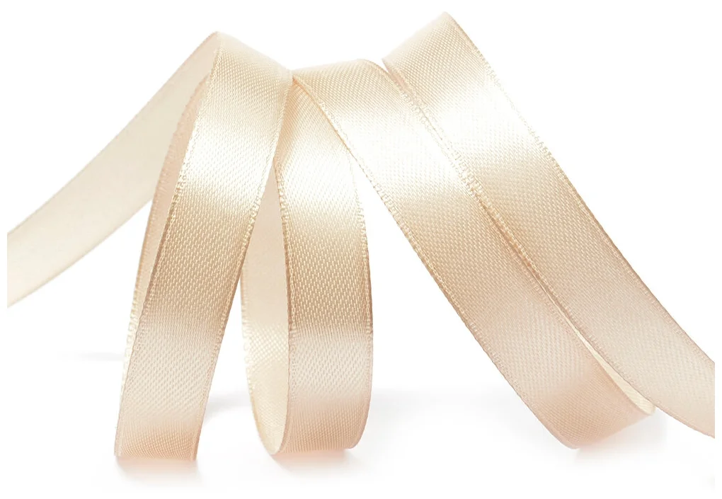 Лента атласная 1/2" (12мм) цв.3124 св.бежевый IDEAL 1м/уп.27,4 м