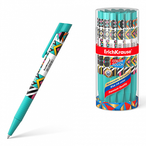 Ручка шариковая автомат синий ErichKrause ColorTouch Ornament