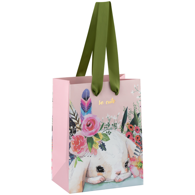 Пакет подарочный 11*14*6,5см MESHU "Present ", отд. фольгой, матовая ламинация