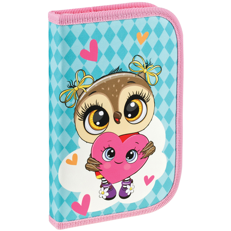 Пенал 1 отделение, 200*130 Мульти-Пульти "Lovely Owl", доп. секция ткань