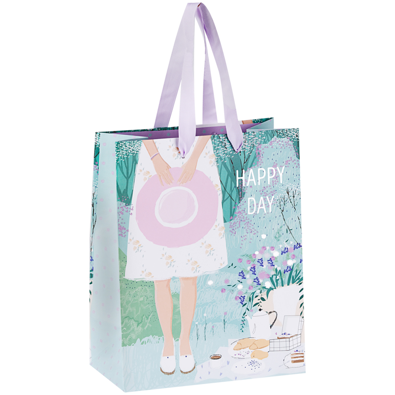 Пакет подарочный 18*23*10см MESHU "Spring mood", отд. фольгой, матовая ламинация