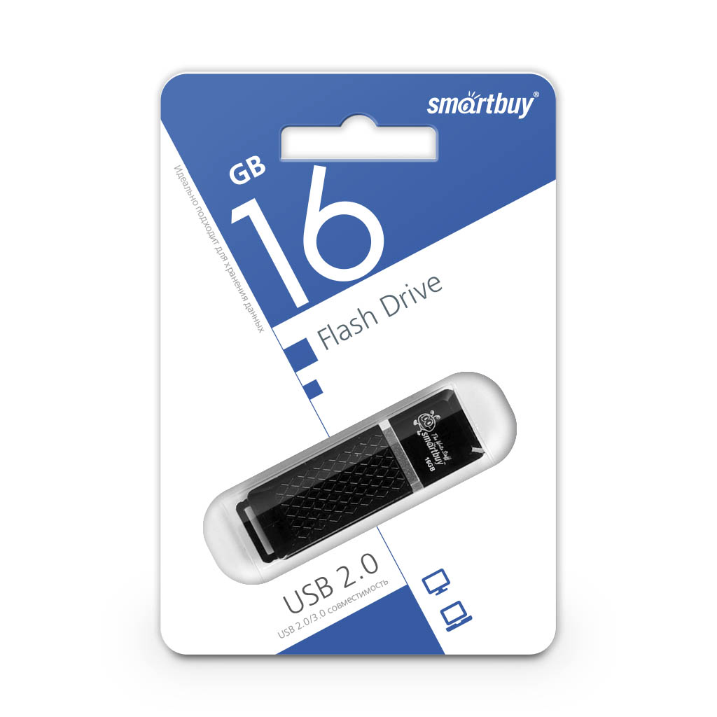Флэш-диск Smart Buy 16Gb Quartz Black