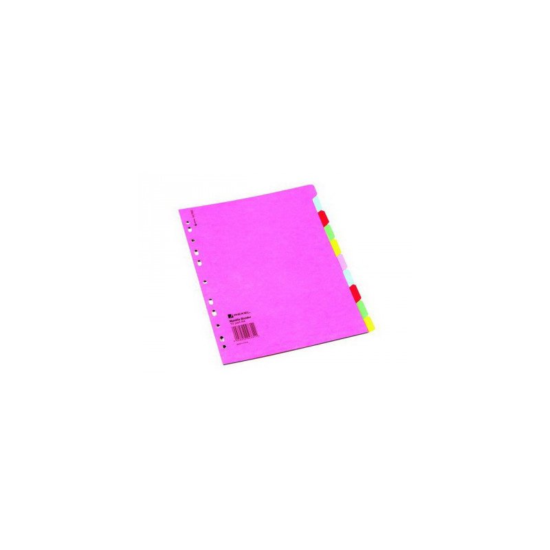 Разделитель цифровой 1-10 А4 REXEL плотный картон, цветные ламинир. ярлычки