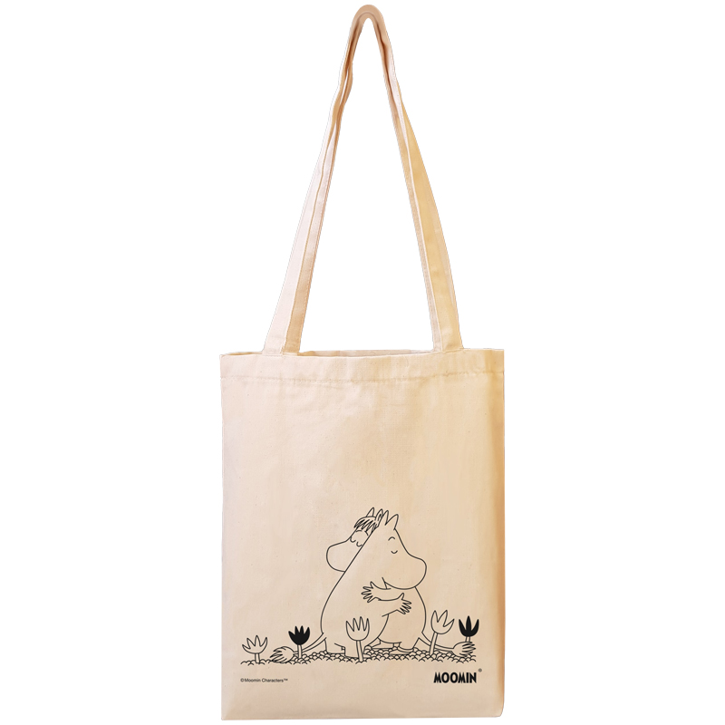 Сумка-шоппер Подписные издания "Муми-тролли. Муми-тролли на полянке", 36*42см., светлая