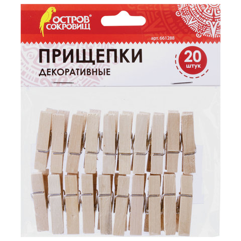Прищепка деревянная "Классика" 3,5 см 1шт /20