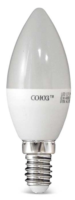 Лампа светод. СОЮЗ SLED-SMD2835-С37-6Вт-2700K-E14