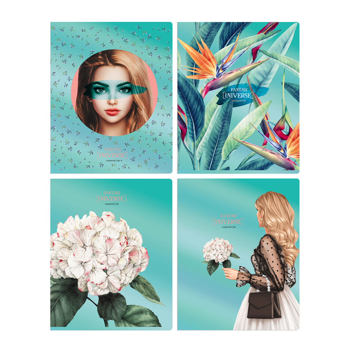 Тетрадь А5 96л кл BG "Fantasy", металлизированный пантон