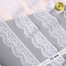 Кружево-стрейч KRUZHEVO арт.TBY.8028 шир.25мм цв.01 белый 1м /50м
