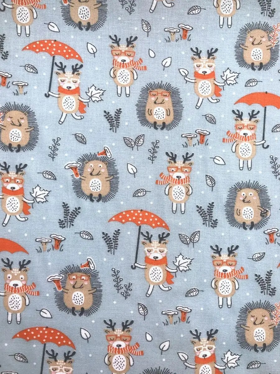 Ткань Ситец 3с2ф3, 95, набивная сортовая 21100-1 ёжики