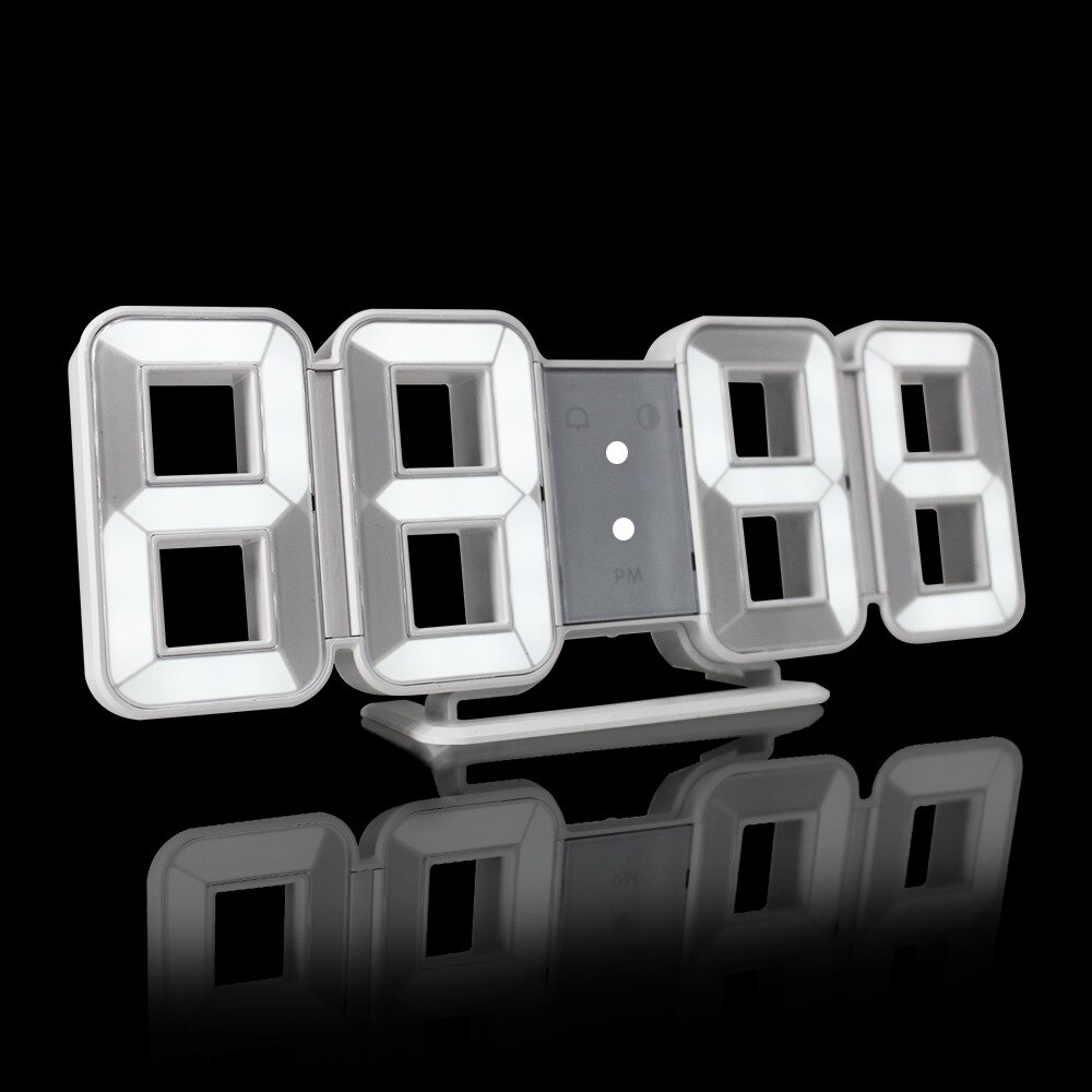 Perfeo LED часы-будильник "LUMINOUS", белый корпус / белая подсветка