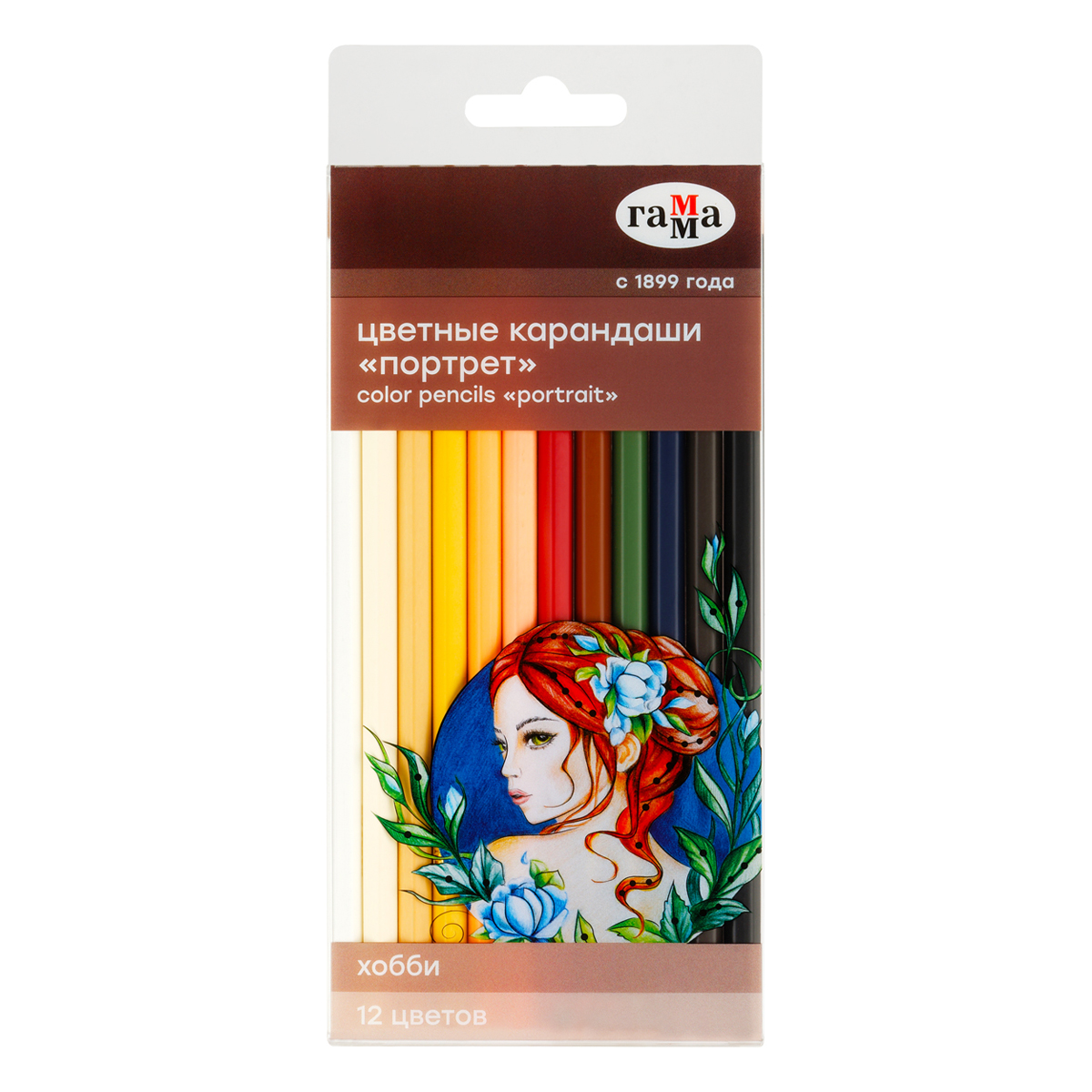 Карандаши 12цв Гамма "Хобби. Портрет" заточен., ПВХ, европодвес