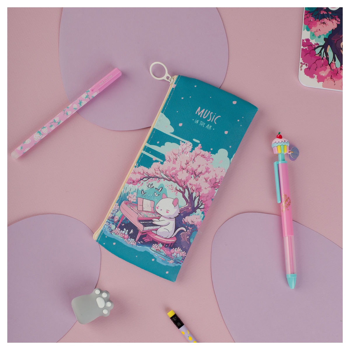 Пенал мягкий 200*100 MESHU "Music", искусственная кожа 