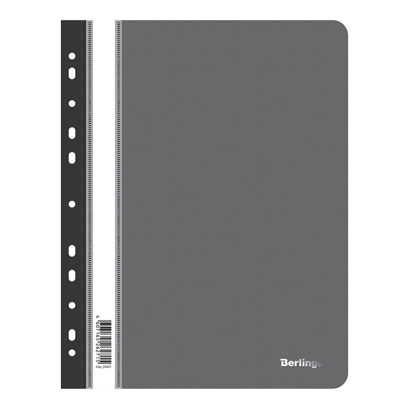 Папка-скоросшиватель А4 черная 180мкм BERLINGO с перфорацией