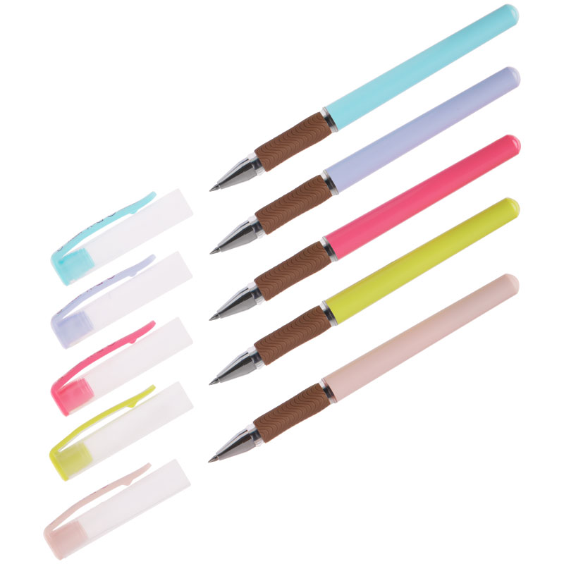 Ручка шариковая синяя Crown "Quick Dry" с быстросохнущими чернилами и антибактериальным грипом 0,5