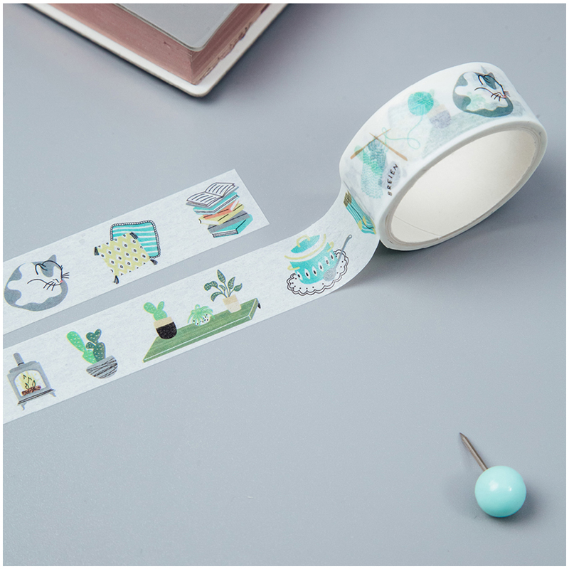 Клейкая лента декоративная MESHU "Cozy", 1,5 см*3м