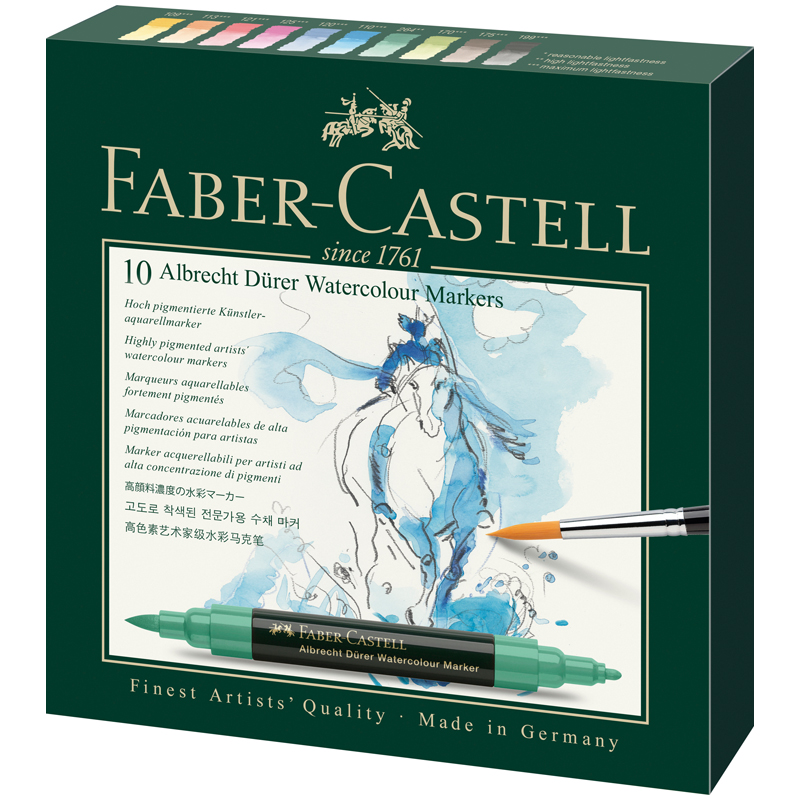 Набор акварельных маркеров FABER-CASTELL Albrecht Durer 10цв, двуст.