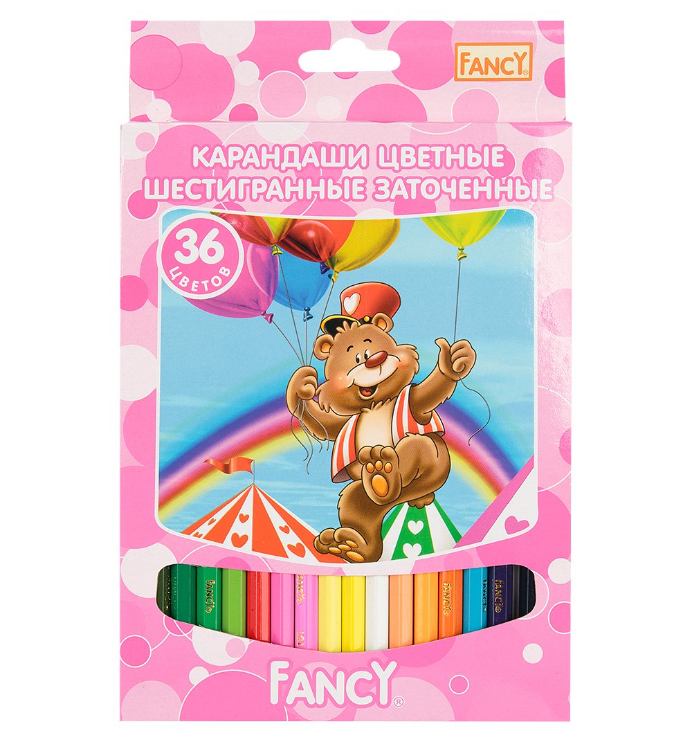 Карандаши 36цв FANCY шестигран, заточенные