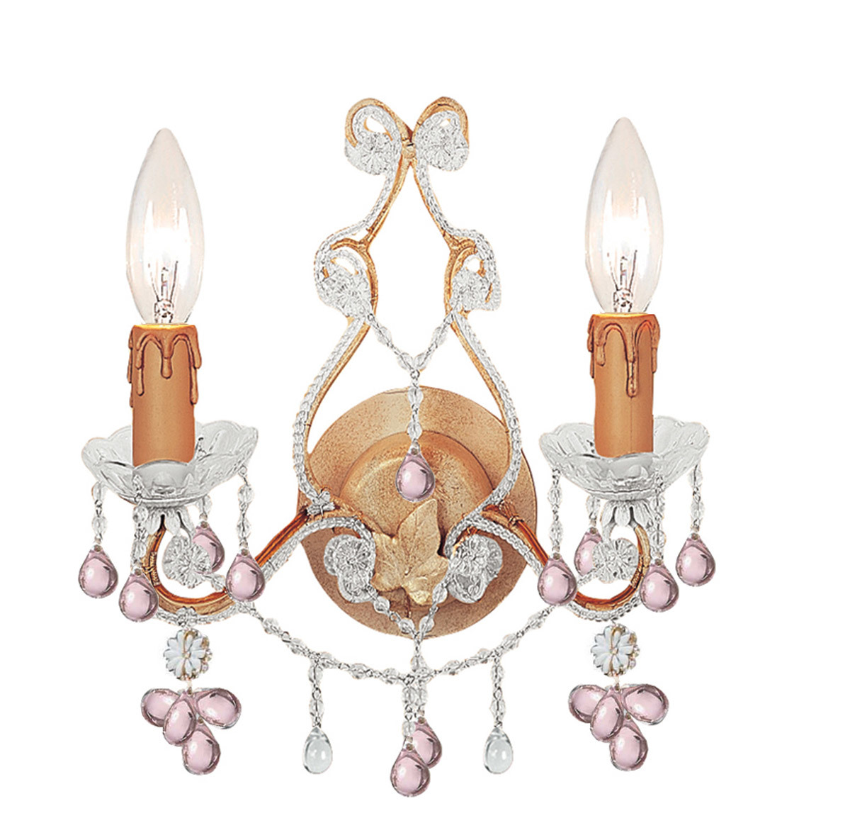 8112/2 CR+clear Candles wall lamp