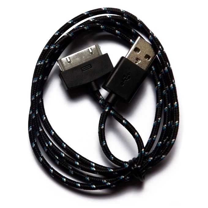 Кабель Smart Buy USB-30pin для  Apple 1,2м нейлон черный