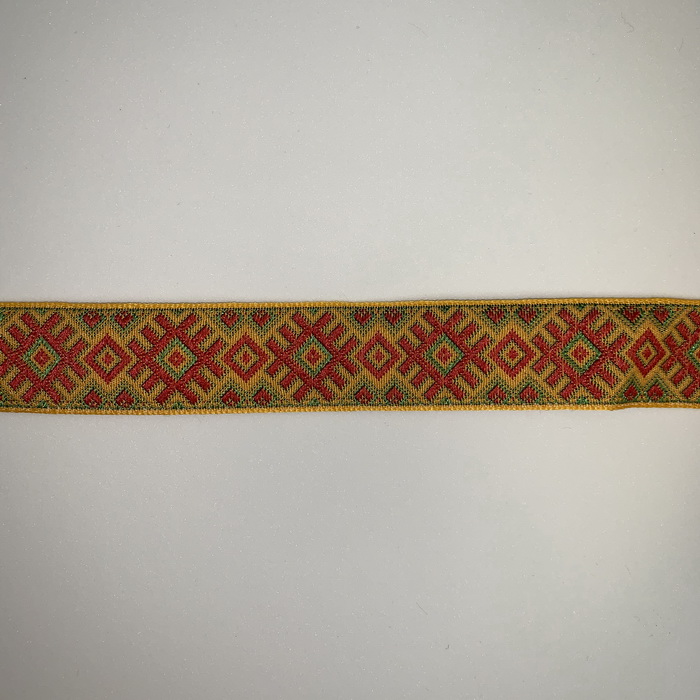 Лента жаккардовая рис. 9474 24мм С1852 (3 желтый) 1м /50