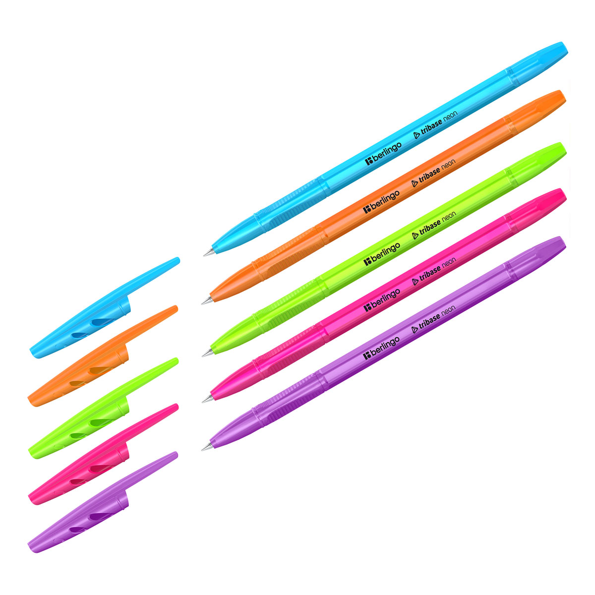 Ручка шариковая синяя Berlingo 0,7мм Tribase Neon 1/50