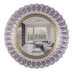 5130- Z 1 (5) зеркало интерьерное настенное в ажурном корпусе d=51см серебро с золотом
