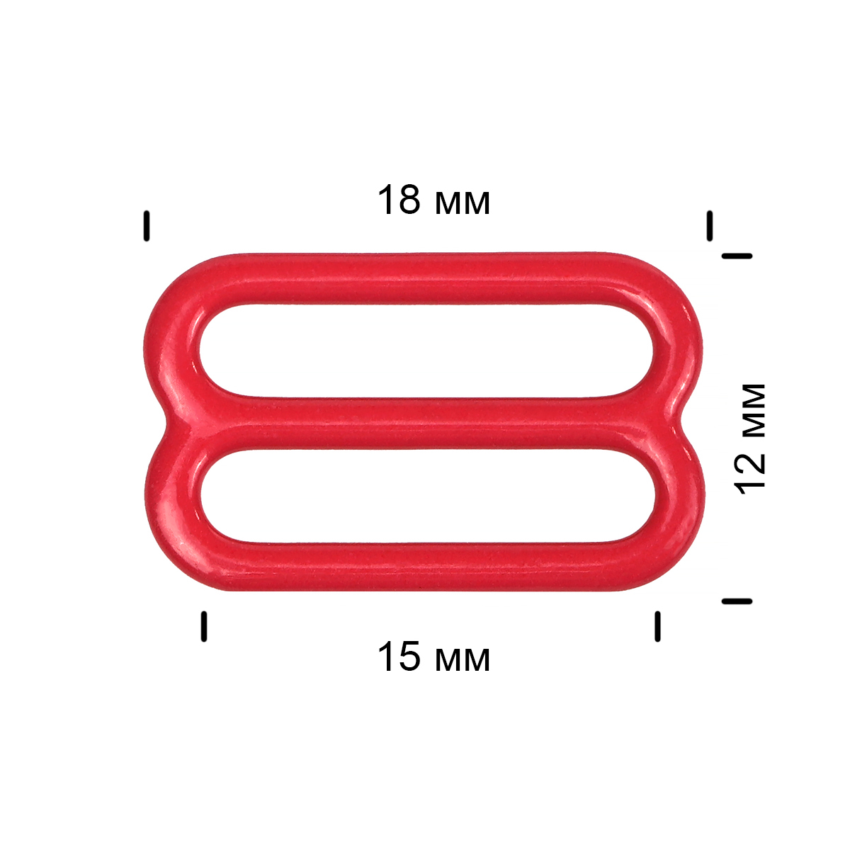Пряжка регулятор для бюстгальтера металл TBY-57766 15мм цв.SD163 красный /100