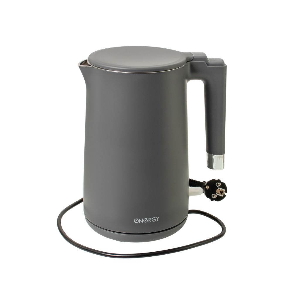 Чайник Energy E-215  мощность 2000Вт. объем 1.7 л, серый, двойной корпус