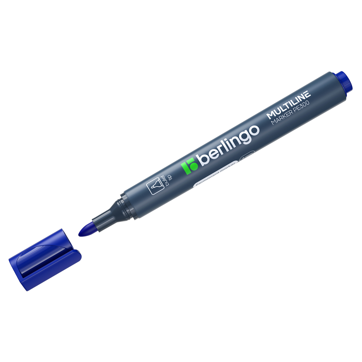 Маркер перманентный синий 3мм BERLINGO Multiline PE300     1/12