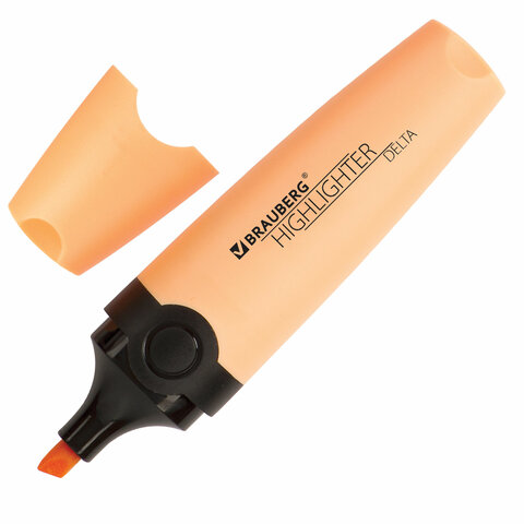 Текстовыделитель BRAUBERG DELTA PASTEL ПЕРСИКОВЫЙ, линия 1-5 мм,