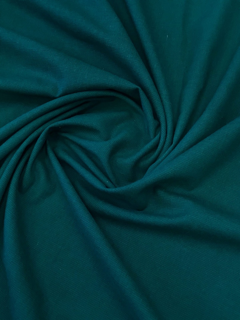 Ткань Лён однотонный ш.150см т-зеленый 100% хлопок