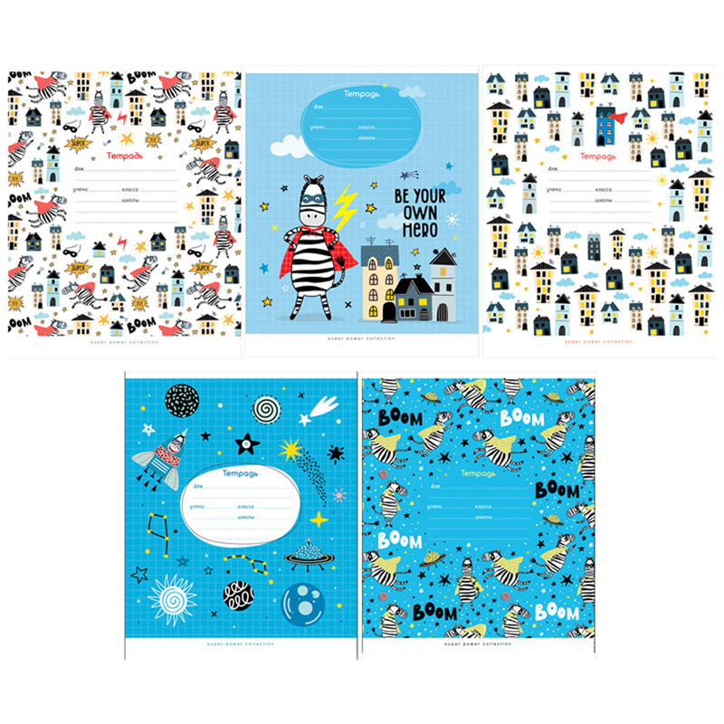 Тетрадь А5 12л кл ArtSpace "Узоры. Super power", эконом