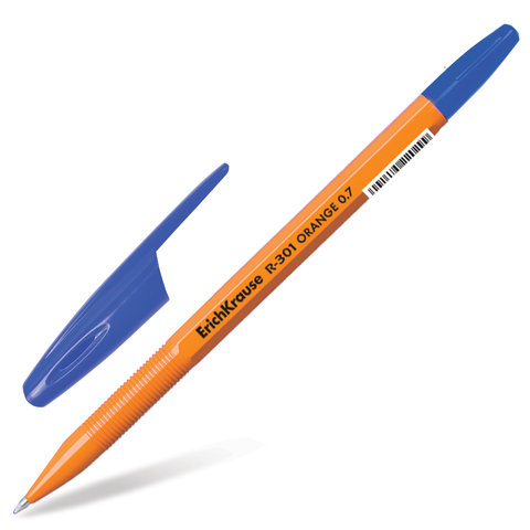 Ручка шариковая синяя ErichKrause 0,7 Stick R-301 ORANGE  1/50