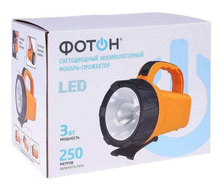 Фонарь-прожектор Фотон РB-5200 (3W LED) аккумуляторный