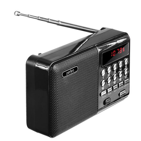 Perfeo мини-аудио PALM FM+ 87.5-108МГц/ MP3/ питание USB или 18650/ черный