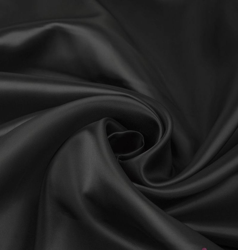 Ткань подкладочная поливискоза однотонная черный