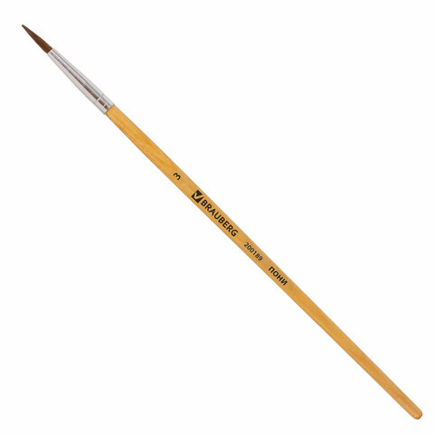 Кисть Пони круглая №3 BRAUBERG  1/30