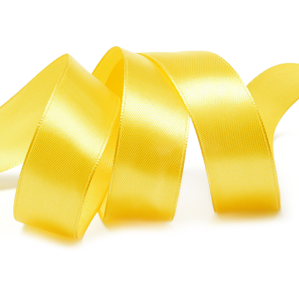 Лента атласная 1 1/2" (38мм) цв.3016 т.желтый IDEAL 1м/уп.27,4 м