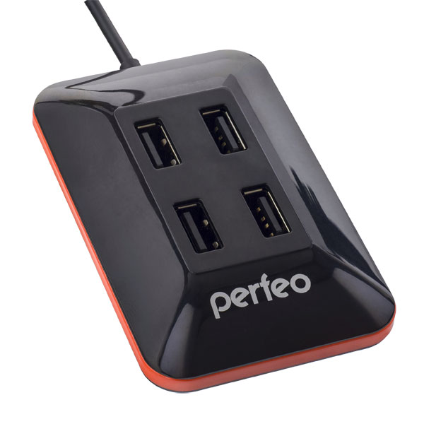 Разветвитель USB - Хаб Perfeo 4 Port, черный (PF-VI-H028)