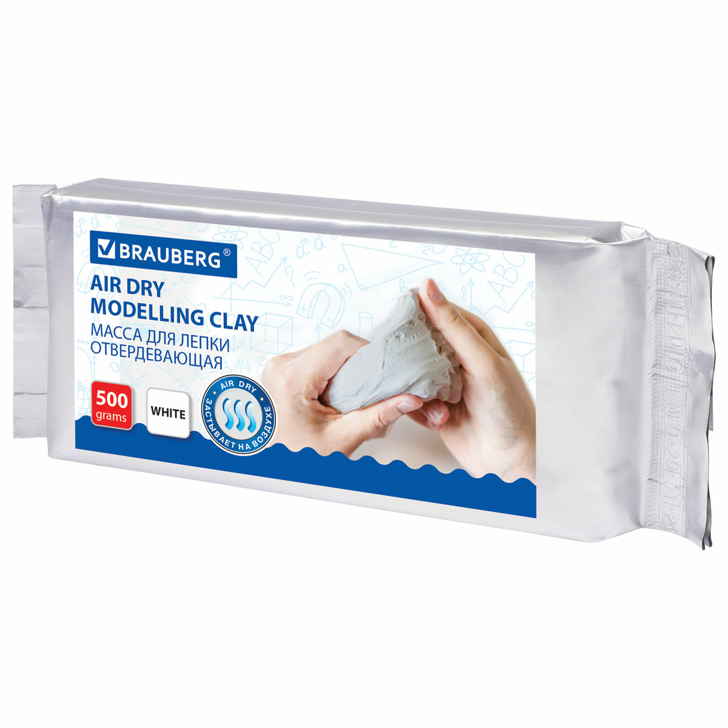 Масса для моделирования и лепки BRAUBERG 500г белая