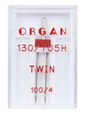 Набор игл для швейной машины Organ 10шт двойные 100/4