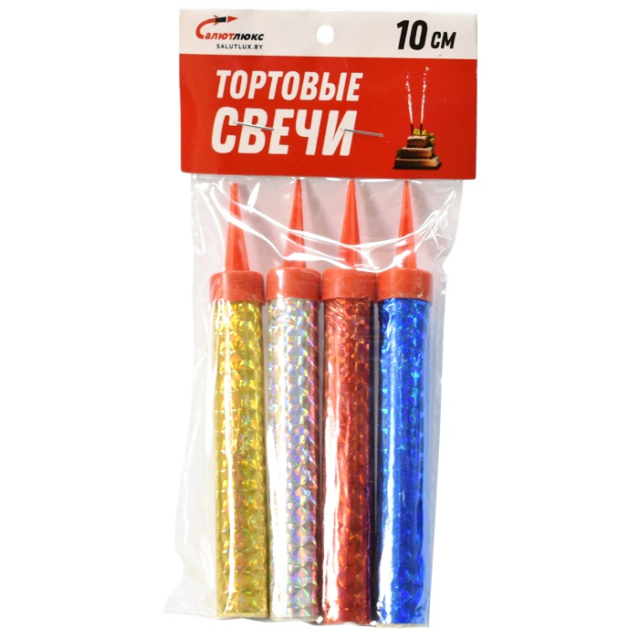 Свечи для торта Фонтан 4шт 10см