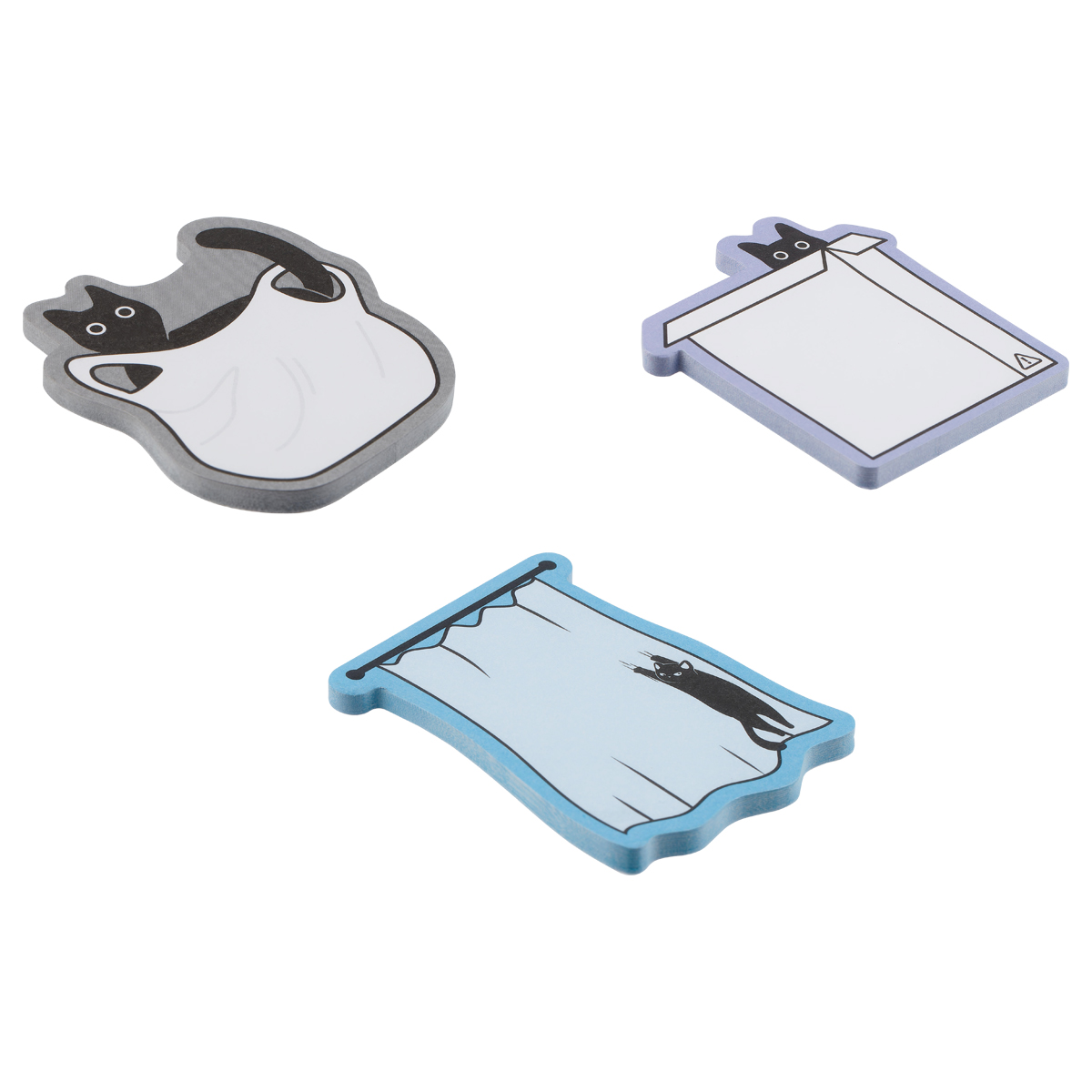 Самоклеящийся блок фигурный MESHU "Kitty Tricks" 40л., ассорти, европодвес