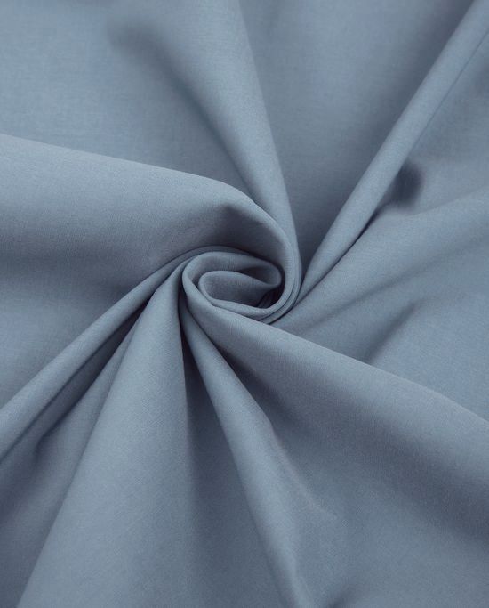 Ткань плательная Бенгалин стрейч однот. серо-голубой 65% хлопок, 30% п/э, 5% эластан, 200 гр/м.пог.