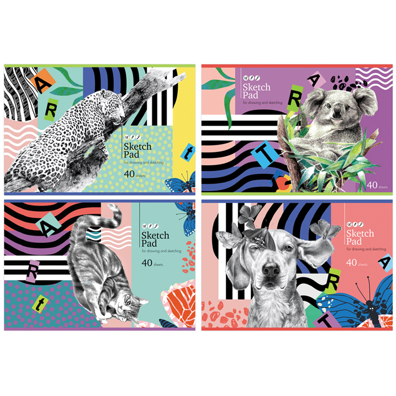 Альбом для рисования 40л А4 скрепка BG "Animal picture"